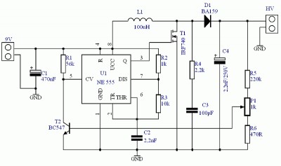 Zegar Nixie часы схема преобразователя 1 Zegar Nixie часы схема преобразователя 1