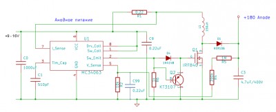 Zegar Nixie часы схема преобразователя 2 Zegar Nixie часы схема преобразователя 2